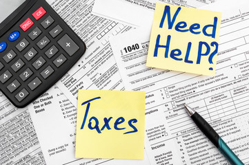 Need help and taxes text on stickers with tax forms. Assistance with filing tax form and...