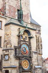  Famous Prague chimes. Prague Astronomical Clock in the Old Town.