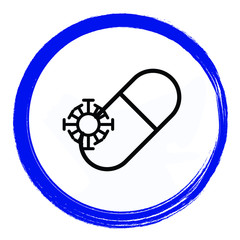 Coronavirus treatment Vaccines drugs Concept, Covid-19 Cure Pill on white background, Novel Virus prevention supporting medicine vector color icon design