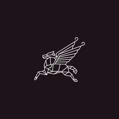 Abstract Geometry unicorn mono line logo