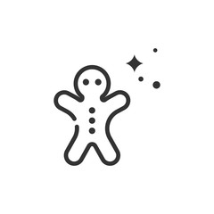 Gingerbread  Vector Line Icon Illustration