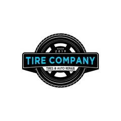 Tire mechanic badge Illustration logo