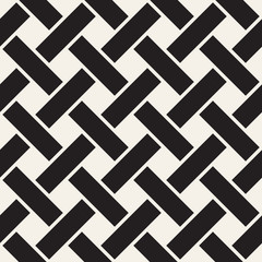 Vector seamless stylish pattern. Geometric interlaced stripes ornament. Linear weave lattice background.