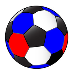 Fototapeta premium Red White And Blue Football With White Background