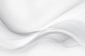 Wall murals Fractal waves White and grey gradient soft waves background