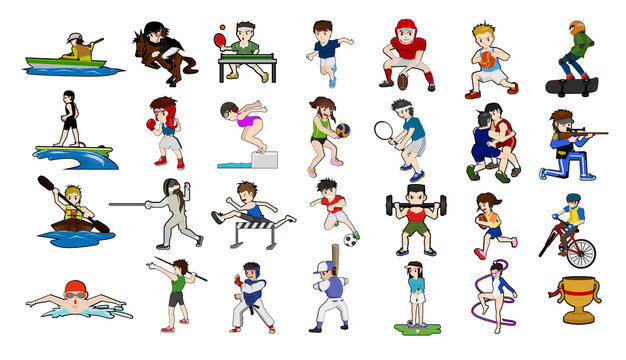 Object ilustration vector set of Various sporting events on a global level