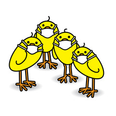 Four Yellow Chicks_Mask