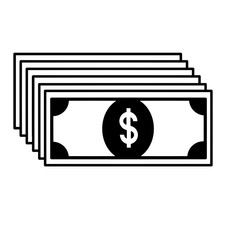 Dollar bills icon. Raster illustration