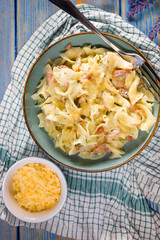 Tagliatelle mosse Carbonara