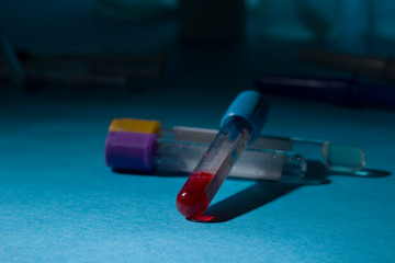 blood test result for the new rapidly spreading Coronavirus, close up