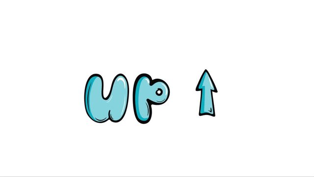 Blue up on white back