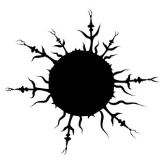 abstract black silhouette virus microbe bacterium symbol pathogen microorganism Thaksin molecule medical logo