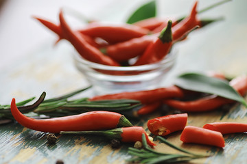 Hot red pepper. Chilean pepper on a black.