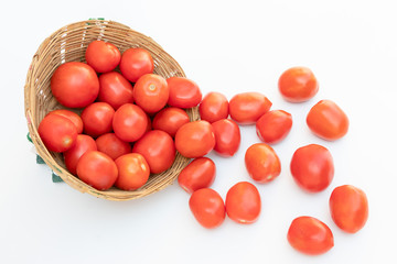 Tomato isolated on a white background, close-up