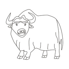 Yak Line Art Clip Art 