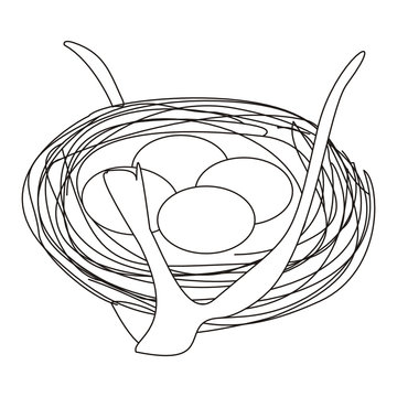 Nest Line Art Clip Art