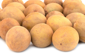 Chikoo or sapodilla fruit isolated on white background