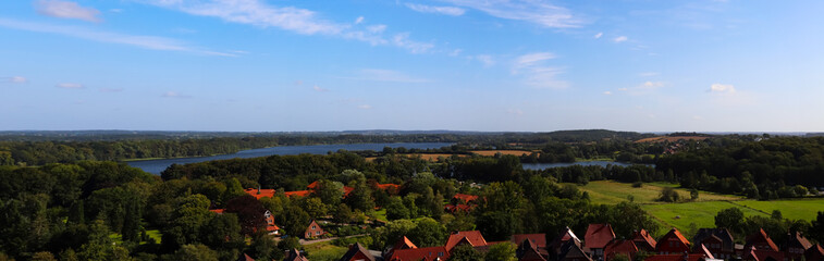 Panoramic view on the lake of the german town Bad Segeberg 