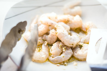 Shrimps, Souvlaki, Kalamari grillen