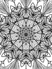 Fototapeta premium Mandala coloring book for adults raster. Anti stress coloring for adult. Black and white lines. Lace pattern