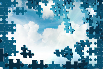 Fototapeta premium Jigsaw puzzle pieces - 3d rendering