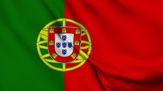 Portugal flag is waving 3D animation. Portugal flag waving in the wind. National flag of Portugal. flag seamless loop animation. high quality 4K resolution