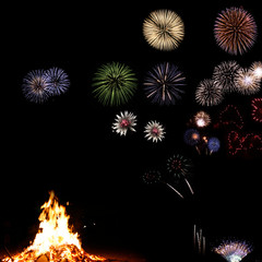 Fototapeta premium Fireworks composite