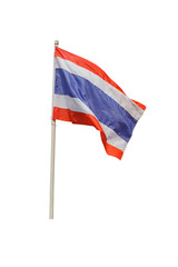 Thai flag isolated on a white background. / clipping path.