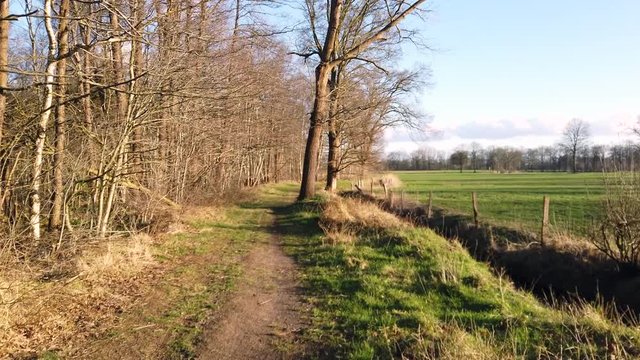Schleswig Holstein landscape with river and trees