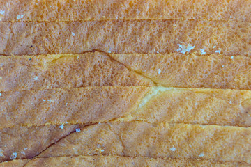 breakfast White bread slices closeup macro view background