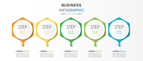 Business infographic element with options, steps, number vector template design