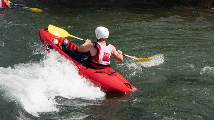 kayaking in the river