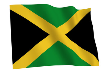 Jamaica Flag waving