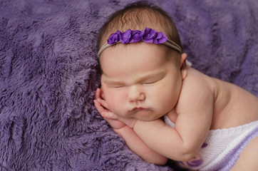 Sleeping newborn baby. Healthy and medical concept. Healthy child, concept of hospital and happy motherhood. Infant baby. Happy pregnancy and childbirth. Children's theme. Baby and childen's goods