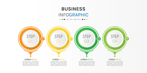 Business infographic element with options, steps, number vector template design