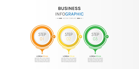 Business infographic element with options, steps, number vector template design