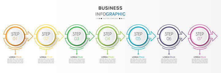 Business infographic element with options, steps, number vector template design