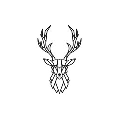 Mono line deer abstract illustration