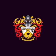 family crest with mask soldier Illustration