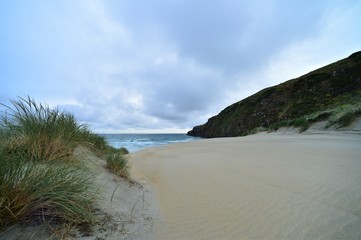Sand dune in New Zealand on a cloudy day