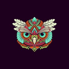Abstract owl ornamental head Illustration