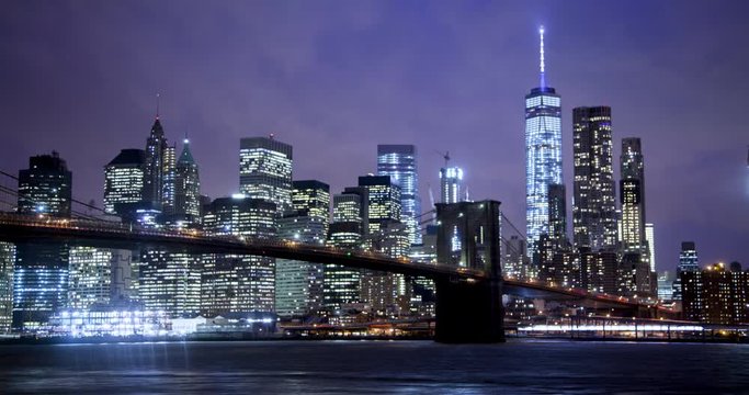 New York City twilight skyline timelapse 4K