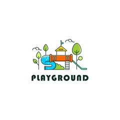 Colorful playground abstract minimalist logo