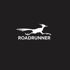 Modern monochrome road runner logo