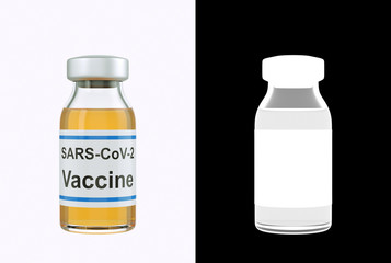 vaccine bottle isolated on white background