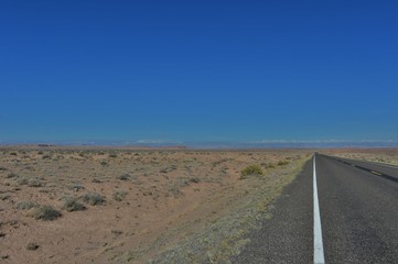 road into the distance in the desert in the usa