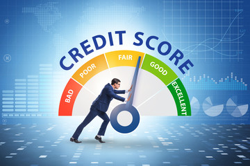 Businessman trying to improve credit score