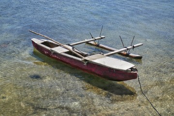 Naklejka na ściany i meble Kingdom of Tonga – Outrigger canoe at Tongatapu