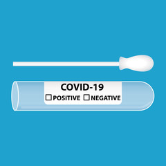 Medical equipment for testing Covid-19. illustration. English label for USA or England.