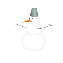 vector image of snowman with carrot nose